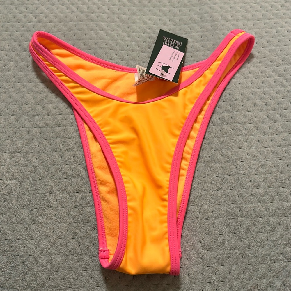 wild fable Neon Orange Bikini Bottom with Hot Pink Trim